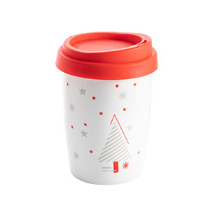 HAZARD - bicchiere da viaggio con decorazione natalizia - Rosso