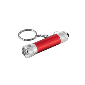 RE-LERGAN - portachiavi in ??alluminio riciclato con torcia - Rosso