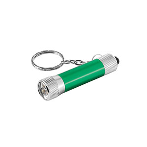 RE-LERGAN - portachiavi in ??alluminio riciclato con torcia - Verde