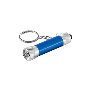 RE-LERGAN - portachiavi in ??alluminio riciclato con torcia - Blu reale