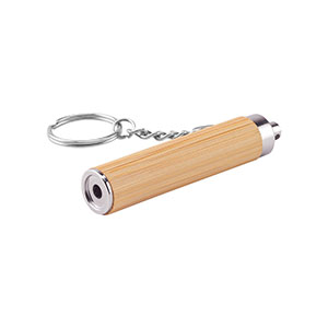 RACHEL - portachiavi in bamboo con torcia - Naturale