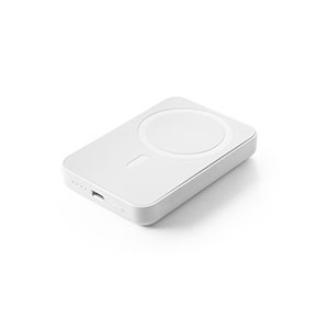 AMPERE 5 - power bank magnetico da 5.000 mAh con caricatore wireless - Bianco