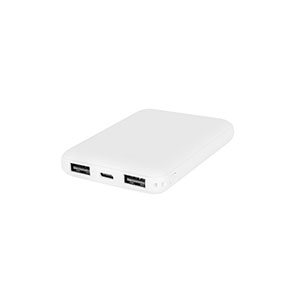 LEAKEY 5 - powerbank da 5.000 mAh in ABS riciclato - Bianco