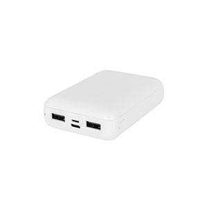 LEAKEY 10 - power bank da 10.000 mAh in ABS riciclato - Bianco