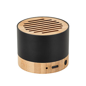 FERDINAND - speaker portatile in alluminio riciclato e legno - Nero