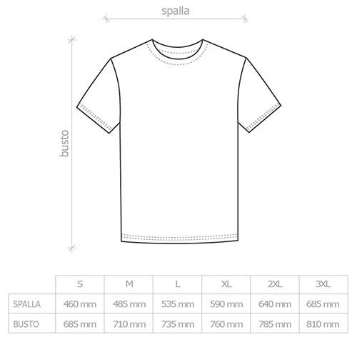 T-shirt pubblicitaria ICONIC 150 T - piano taglie