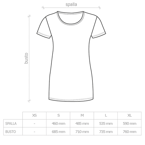 T shirt donna bianca ICONIC 150 T - piano taglie