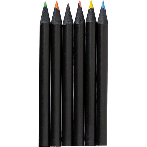 Matite colorate in legno nero HOLGER - dettaglio