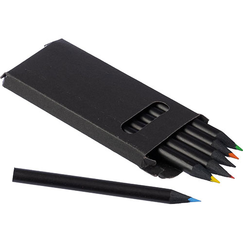 Matite colorate in legno nero HOLGER - dettaglio