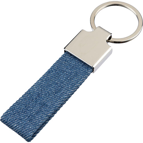 Portachiavi in metallo e jeans ENZI - dettaglio