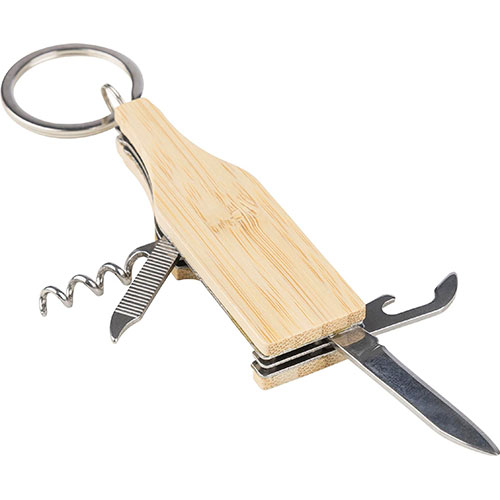 Portachiavi multitools in bambù INAYA - dettaglio