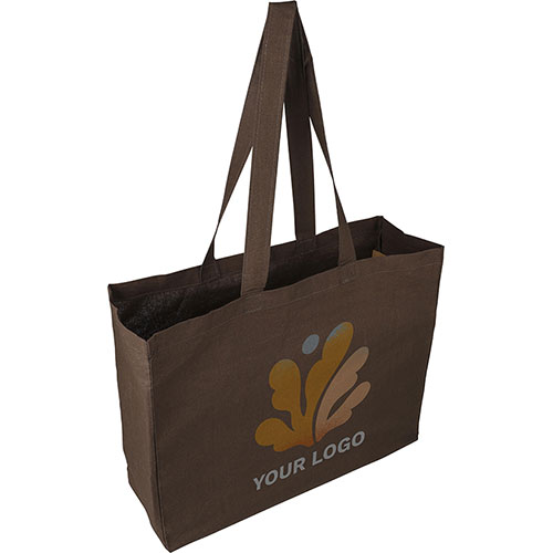 Borsa in cotone con soffietto MALEYA - dettaglio