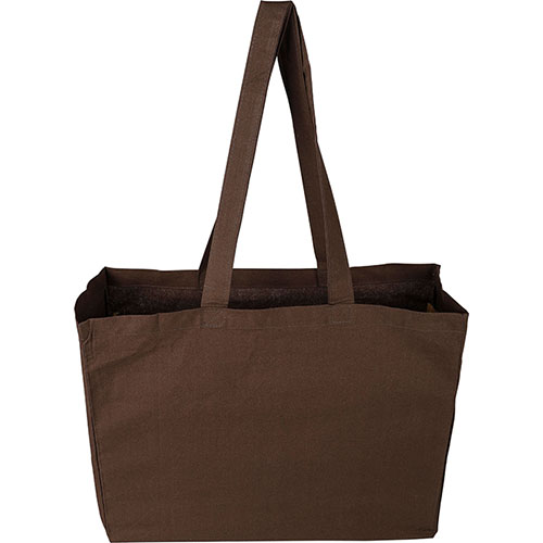 Borsa in cotone con soffietto MALEYA - dettaglio