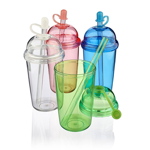 Bicchiere con cannuccia GLOW - dettaglio