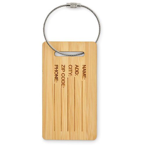 Etichetta bagagli in bamboo MIO - dettaglio