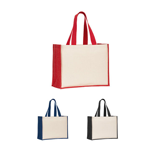 HELSINQUE COLOUR - borsa in tela e Juta - dettaglio
