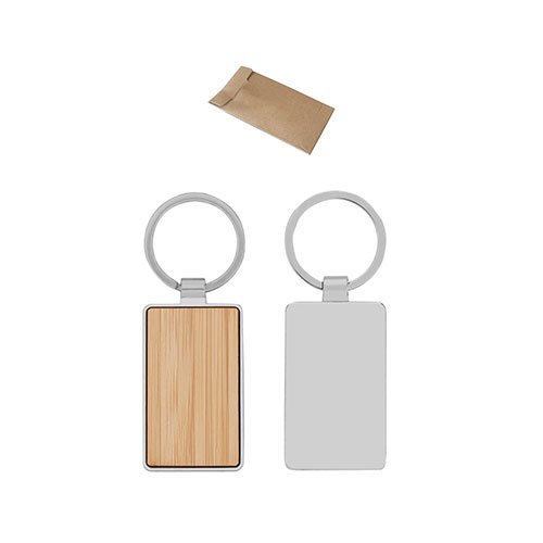 GASTON RECTANGULAR - portachiavi in metallo e bamboo - dettaglio