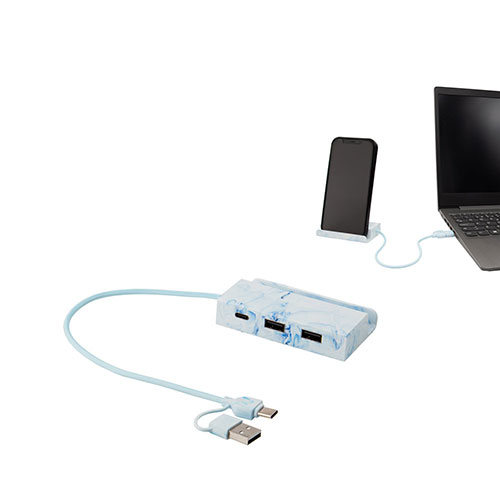 BERNERS HUB - cavetto USB con connettori multipli e 3 porte di ingresso - dettaglio