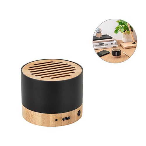 FERDINAND - speaker portatile in alluminio riciclato e legno - dettaglio