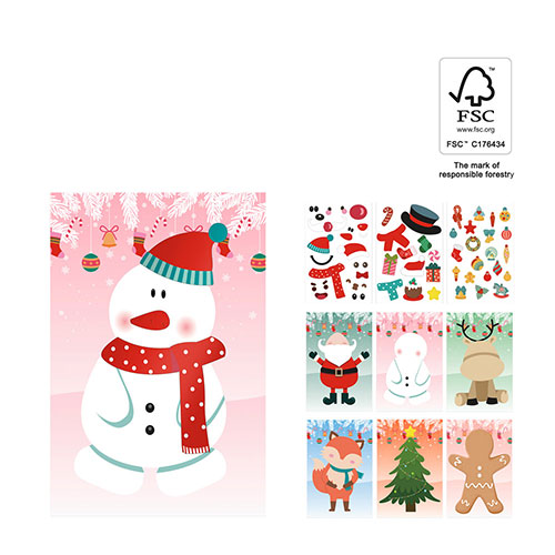 GLIMN - set per bambini con con figure natalizie e adesivi - dettaglio