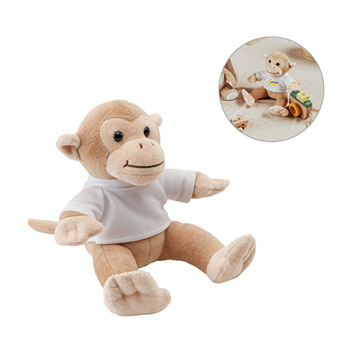 MONKY - peluche a forma di scimmia con maglietta - dettaglio