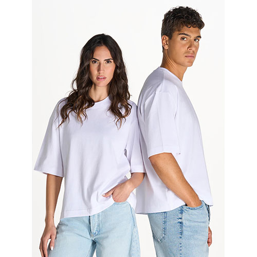 T-shirt 100% cotone OVERSIZE bianca - dettaglio