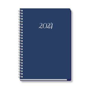 agenda settimanale 2024 ad anelli di colore blu