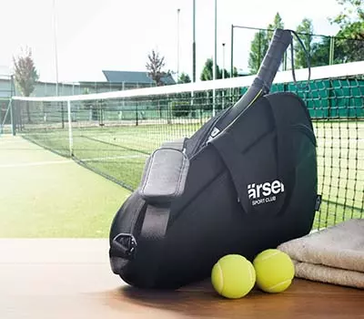 borsoni sport porta racchette da tennis con campo terra rossa