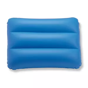 cuscino gonfiabile da mare di colore azzurro su sfondo neutro