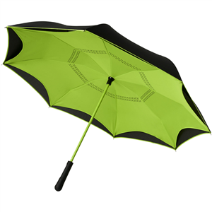 ombrello reversibile di colore verde e nero