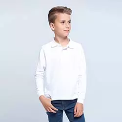 polo bambino manica lunga personalizzabile con logo scuola o squadra