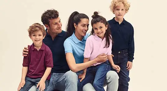 polo personalizzate uomo donna bambino in cotone con logo e scritte aziendali