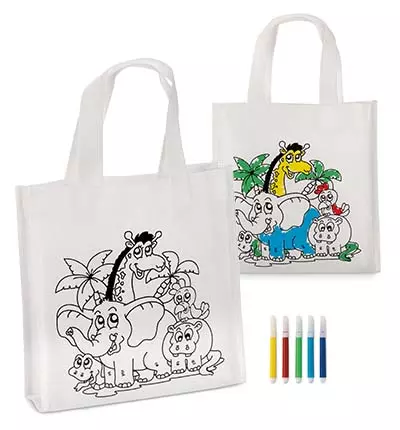 shopper tnt personalizzabili con disegno e pennarelli inclusi nel pacchetto colorabile bambini per cene e feste shopper tnt personalizzabili con disegno e pennarelli inclusi nel pacchetto colorabile bambini per cene e feste