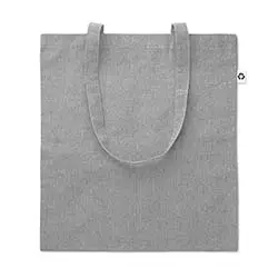 shopper riciclata di colore grigio su sfondo bianco