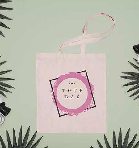 stampa shopper cotone colore naturale fondo verde salvia 