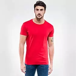 t-shirt uomo rossa girocollo 
