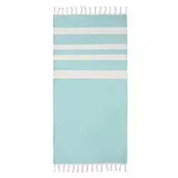 telo mare fouta azzurro con righe bianche